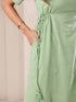 Green Dobby Pure Cotton Self Design A-line Kurta Pant Set